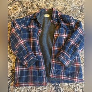 LL Bean Boys Medium Flannel Jacket, Fleece Lined